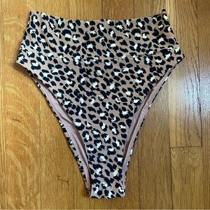Aerie| High Cut Cheeky Leopard Print Bikini Bottom | Size XS